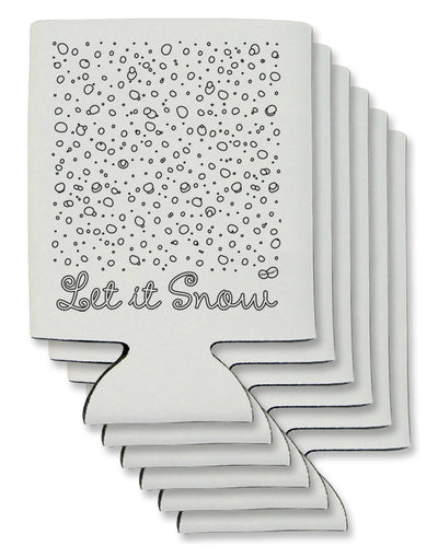 Let It Snow Falling Snowflakes - Christmas Can / Bottle Insulator Coolers-Can Coolie-TooLoud-6 Pieces-Davson Sales