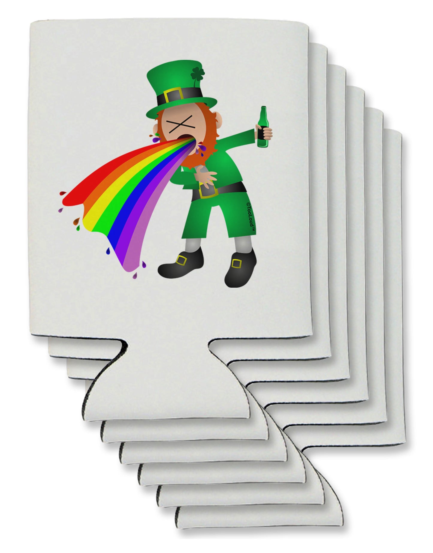Puking Rainbow Leprechaun Can / Bottle Insulator Coolers-Can Coolie-TooLoud-6-Davson Sales