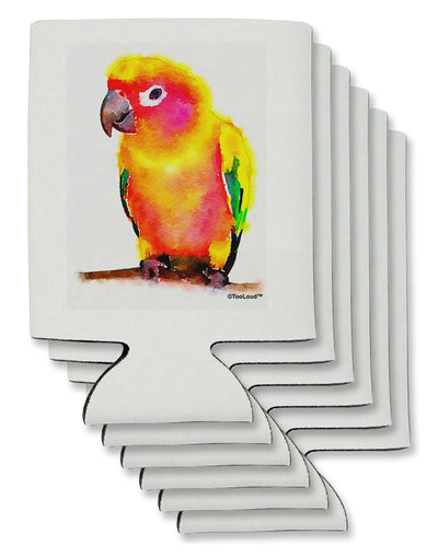 Sun Conure Parrot Watercolor Can / Bottle Insulator Coolers-Can Coolie-TooLoud-6 Pieces-Davson Sales