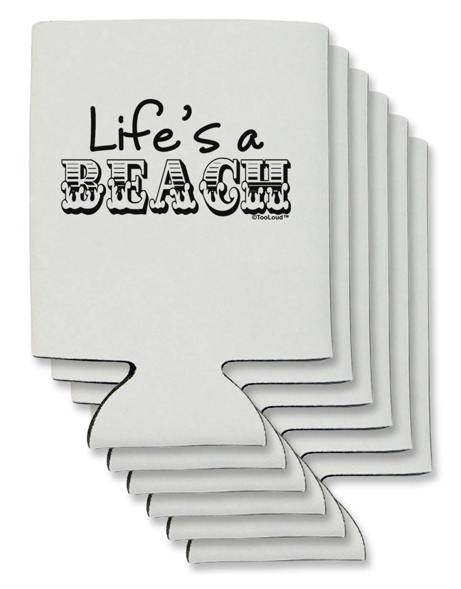 Lifes a Beach Can / Bottle Insulator Coolers by TooLoud-Can Coolie-TooLoud-1-Davson Sales