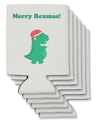 Merry Rexmas T-Rex Dinosaur Christmas Can / Bottle Insulator Coolers-Can Coolie-TooLoud-6 Pieces-Davson Sales