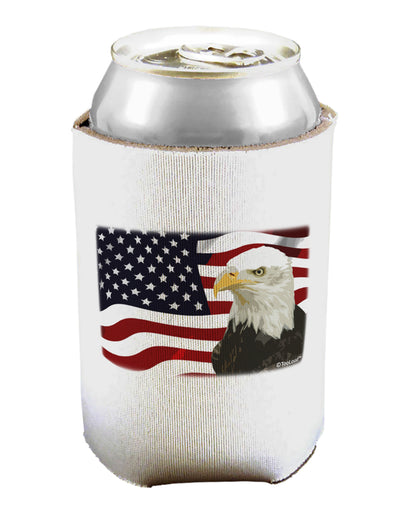 Patriotic USA Flag with Bald Eagle Can / Bottle Insulator Coolers by TooLoud-Can Coolie-TooLoud-1-Davson Sales