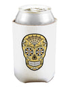 Version 8 Gold Day of the Dead Calavera Can and Bottle Insulator Cooler-Bottle Insulator-TooLoud-White-Davson Sales