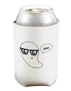 Cute Nerd Ghost Boo Halloween Can and Bottle Insulator Cooler-Bottle Insulator-TooLoud-White-Davson Sales