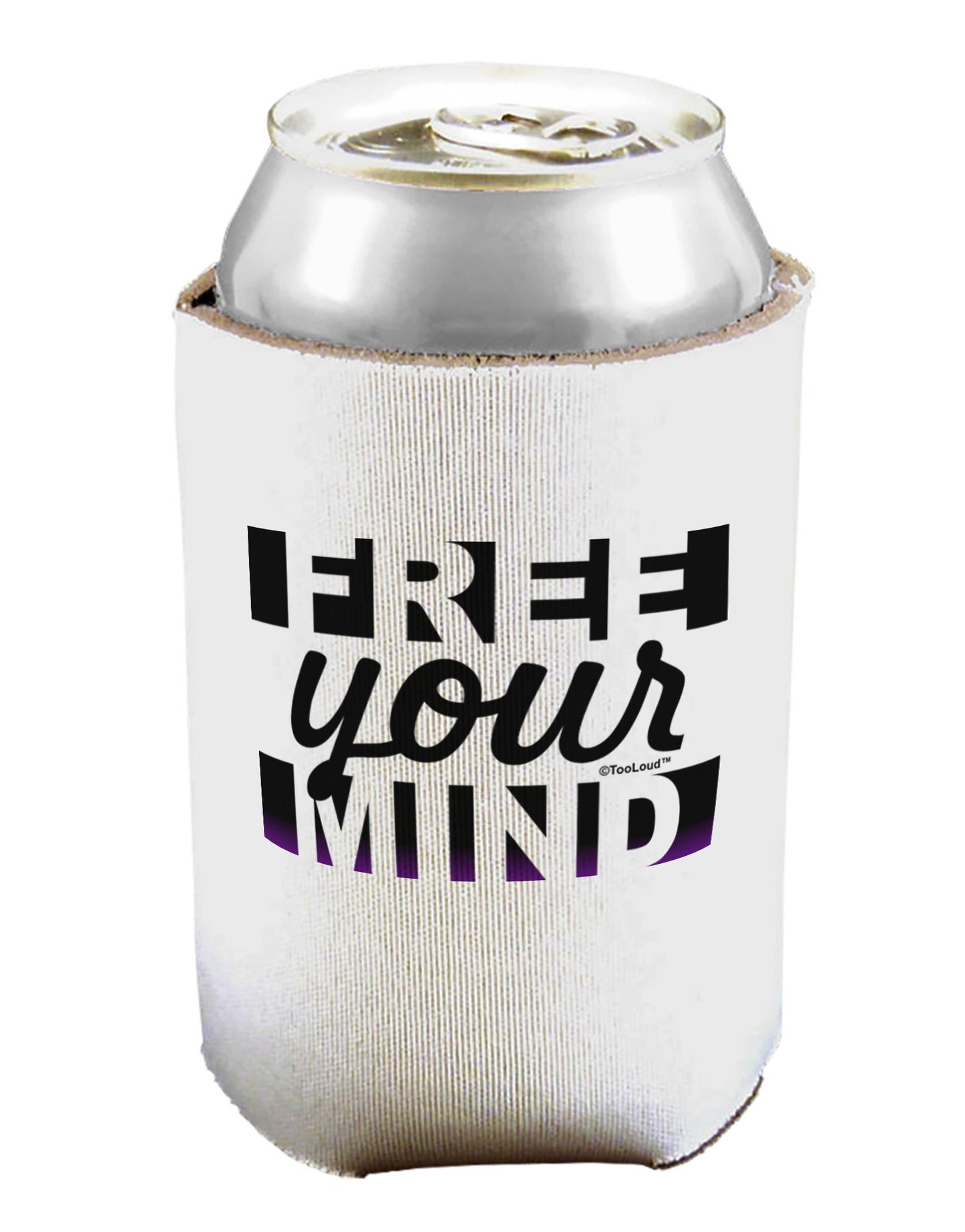 Free Your Mind Text Can / Bottle Insulator Coolers-Can Coolie-TooLoud-1-Davson Sales