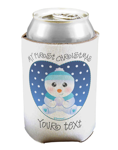 Personalized My First Christmas Snowbaby Blue Can / Bottle Insulator Coolers-Can Coolie-TooLoud-1-Davson Sales