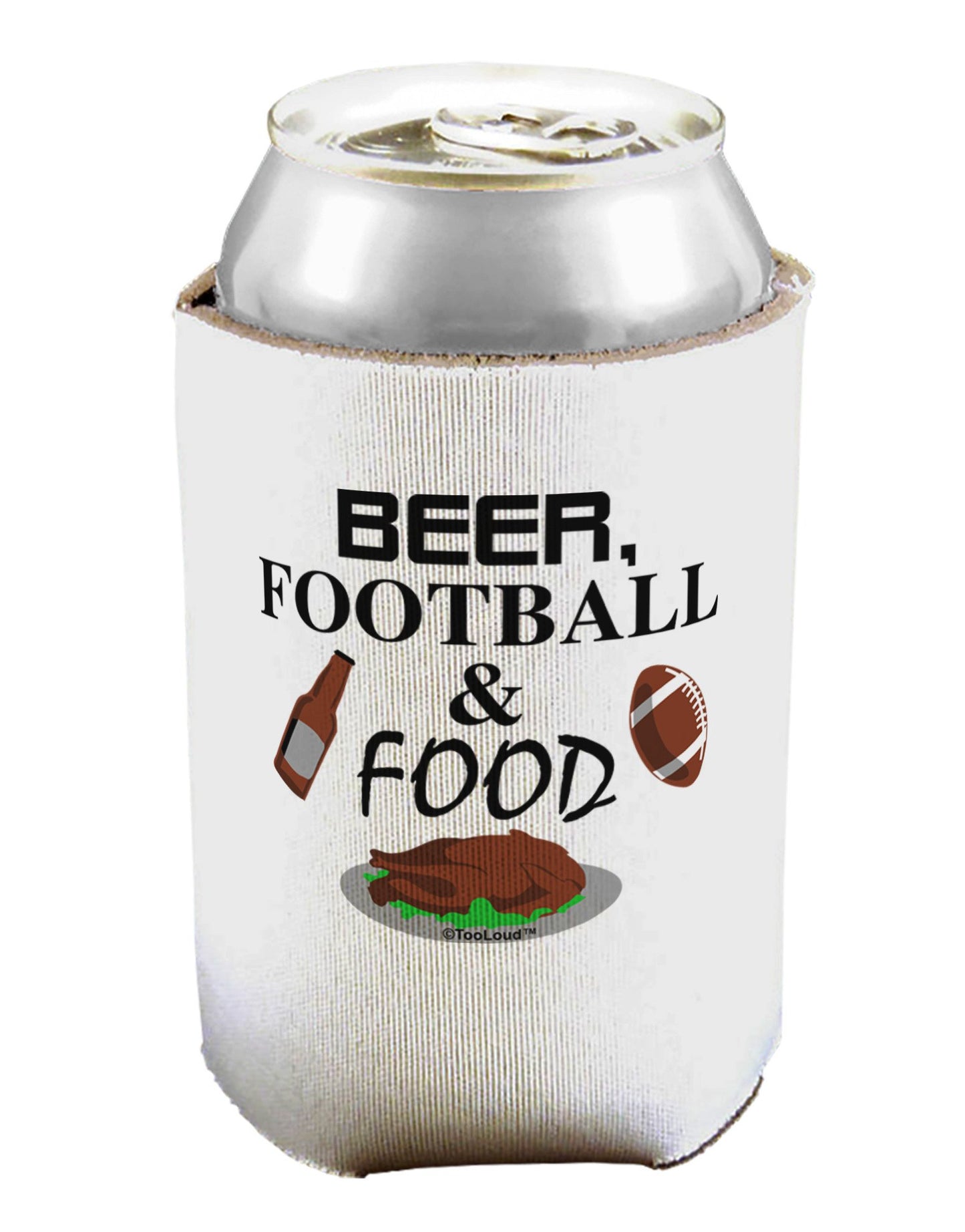 Beer Football Food Can / Bottle Insulator Coolers-Can Coolie-TooLoud-1-Davson Sales