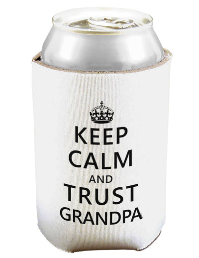 Keep Calm and Trust Grandpa Can and Bottle Insulator Cooler-Bottle Insulator-TooLoud-White-Davson Sales