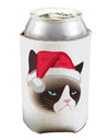 Santa Hat Disgruntled Siamese Cat Can / Bottle Insulator Coolers by TooLoud-Can Coolie-TooLoud-1-Davson Sales