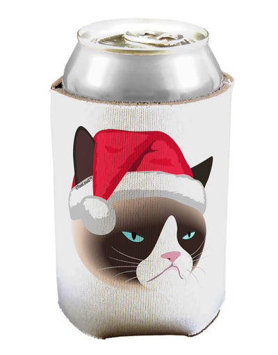 Santa Hat Disgruntled Siamese Cat Can / Bottle Insulator Coolers by TooLoud-Can Coolie-TooLoud-1-Davson Sales