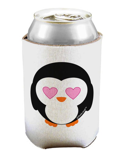 Cute Penguin - Heart Eyes Can / Bottle Insulator Coolers by TooLoud-Can Coolie-TooLoud-1-Davson Sales