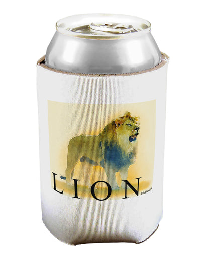 Lion Watercolor 1 Text Can / Bottle Insulator Coolers-Can Coolie-TooLoud-1 Piece-Davson Sales