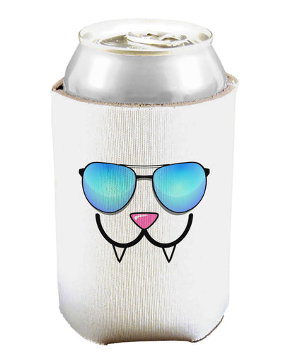 Kyu-T Face - Fangs Cool Sunglasses Can and Bottle Insulator Cooler-Bottle Insulator-TooLoud-White-Davson Sales