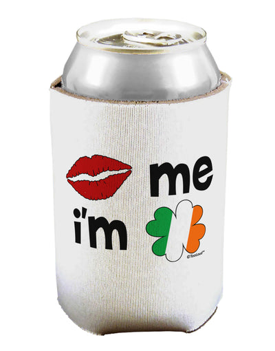 Kiss and Irish Flag Shamrock - Kiss Me I'm Irish Can / Bottle Insulator Coolers by TooLoud-Can Coolie-TooLoud-1-Davson Sales