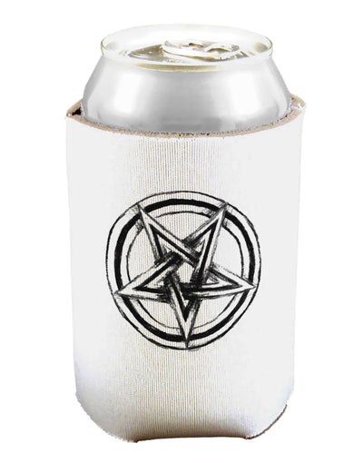 Inverted Pentagram Death Metal Star Can and Bottle Insulator Cooler-Bottle Insulator-TooLoud-White-Davson Sales