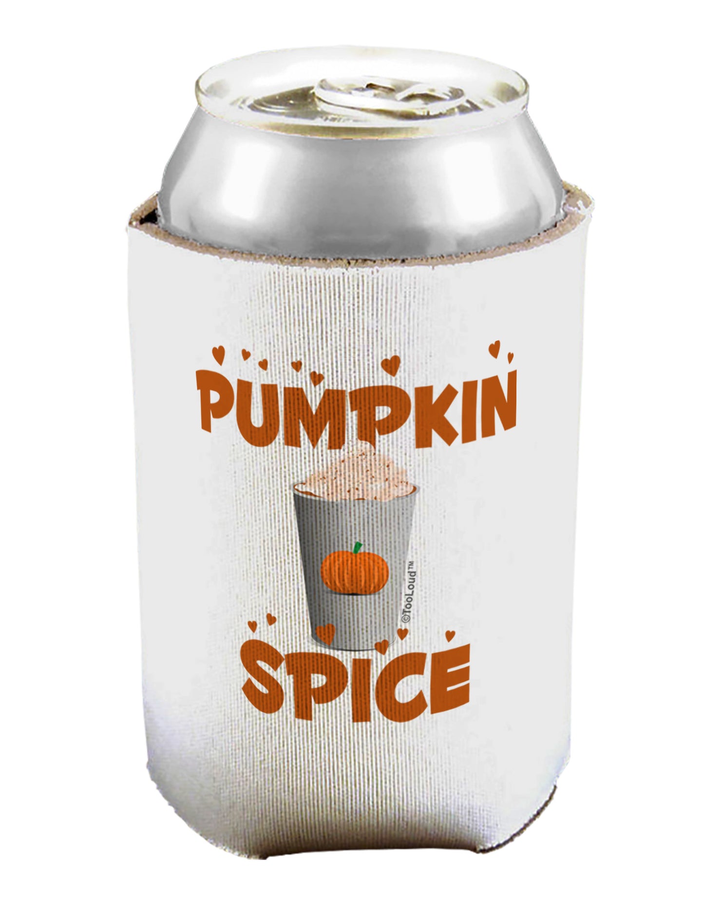 Pumpkin Spice Latte Hearts Can / Bottle Insulator Coolers-Can Coolie-TooLoud-1-Davson Sales