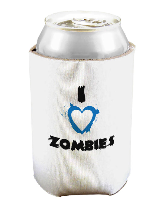 I Heart Zombies - Bloody Heart Blue Can and Bottle Insulator Cooler-Bottle Insulator-TooLoud-White-Davson Sales