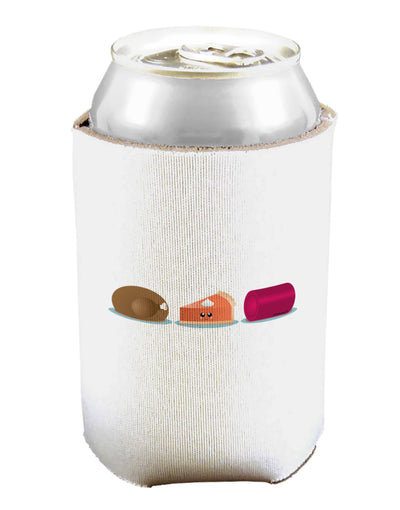 Cute Thanksgiving Food Can and Bottle Insulator Cooler-Bottle Insulator-TooLoud-White-Davson Sales