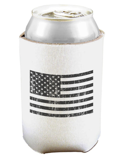 Distressed Black and White American Flag Can and Bottle Insulator Cooler-Bottle Insulator-TooLoud-White-Davson Sales