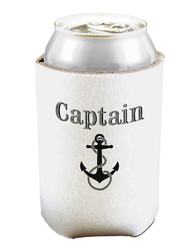 Ship Captain Nautical Anchor Boating Can and Bottle Insulator Cooler-Bottle Insulator-TooLoud-White-Davson Sales