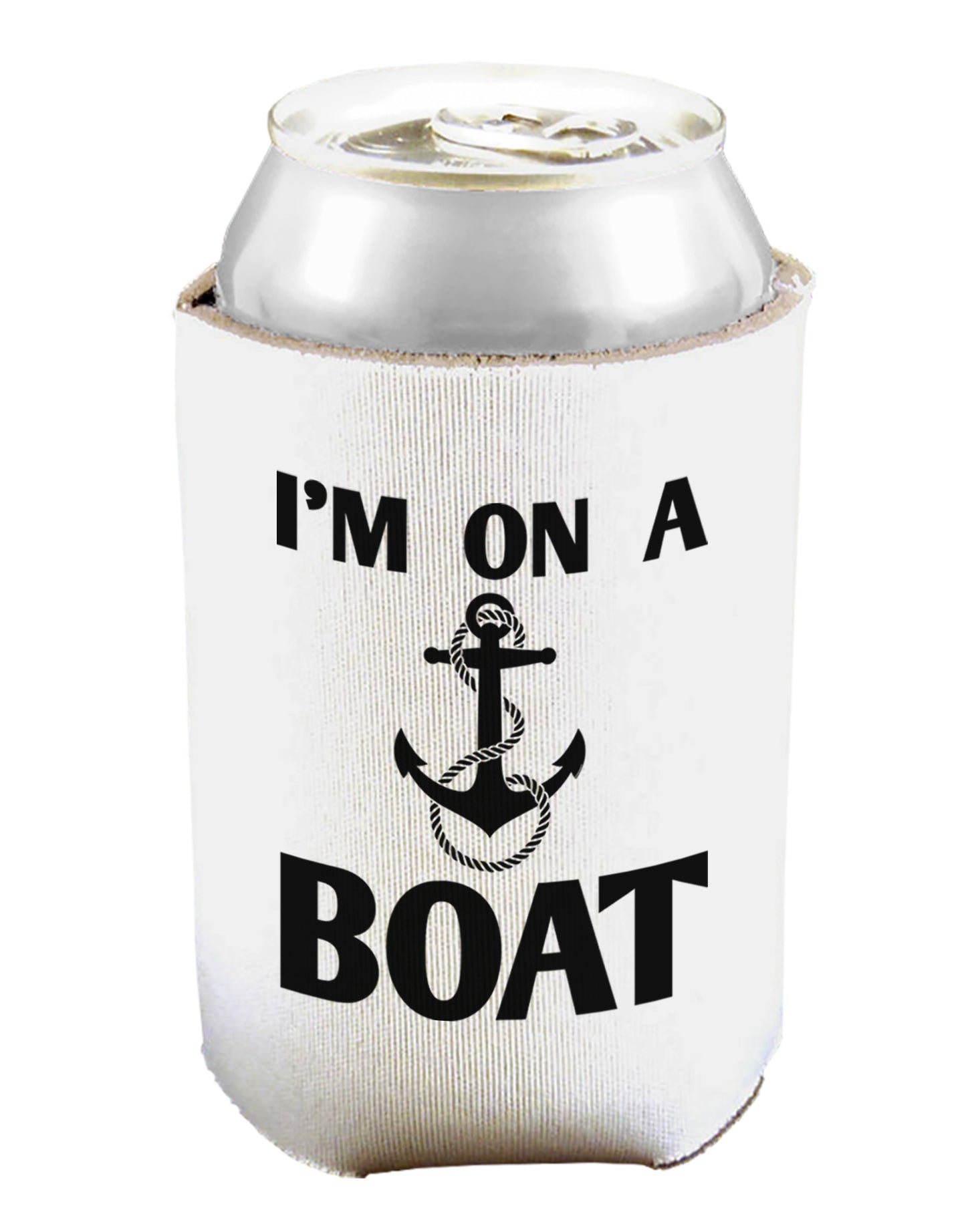 I'm on a BOAT Can and Bottle Insulator Cooler-TooLoud-White-Davson Sales