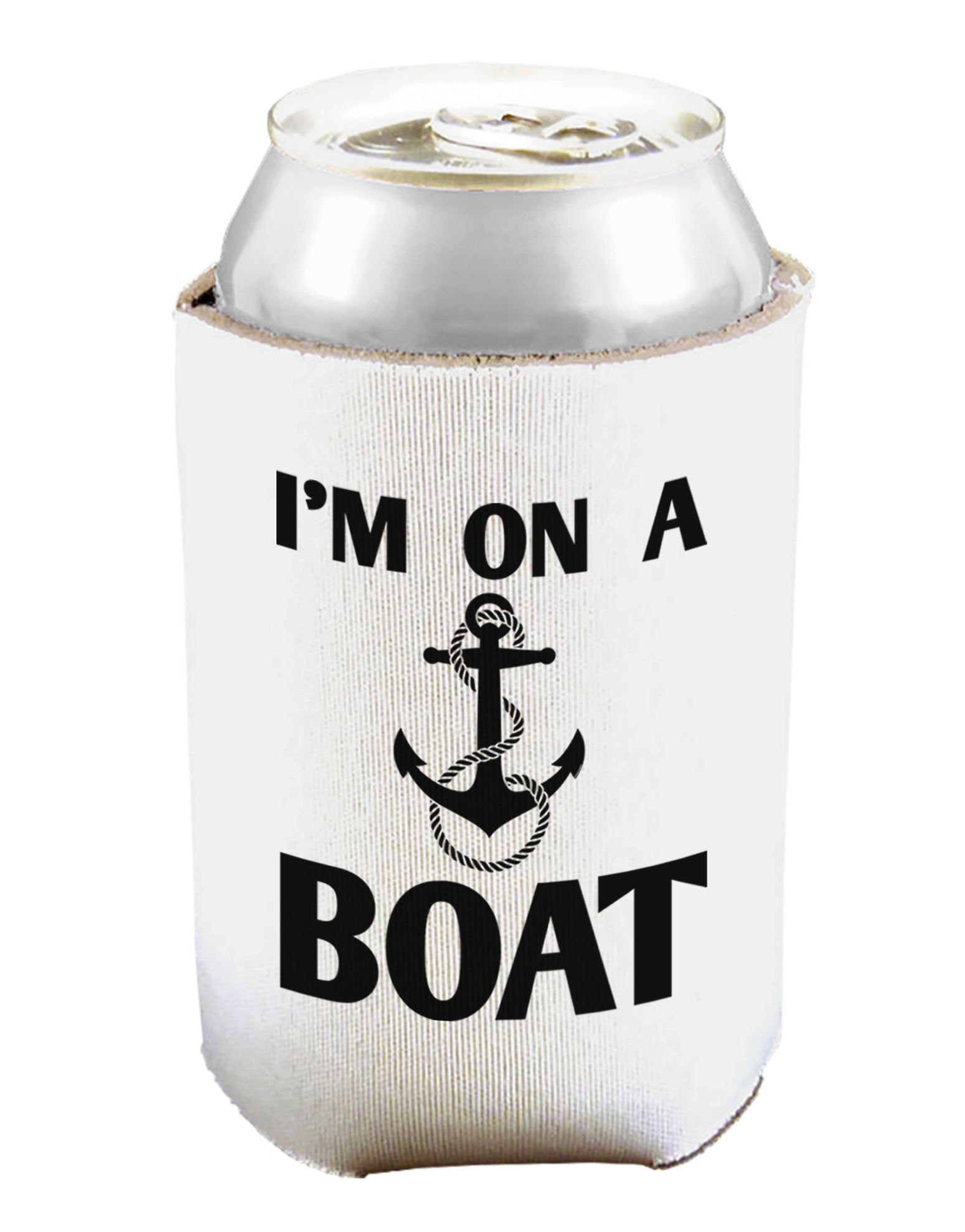 I'm on a BOAT Can and Bottle Insulator Cooler-TooLoud-White-Davson Sales