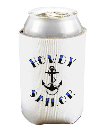 Howdy Sailor Nautical Anchor Can and Bottle Insulator Cooler-Bottle Insulator-TooLoud-White-Davson Sales