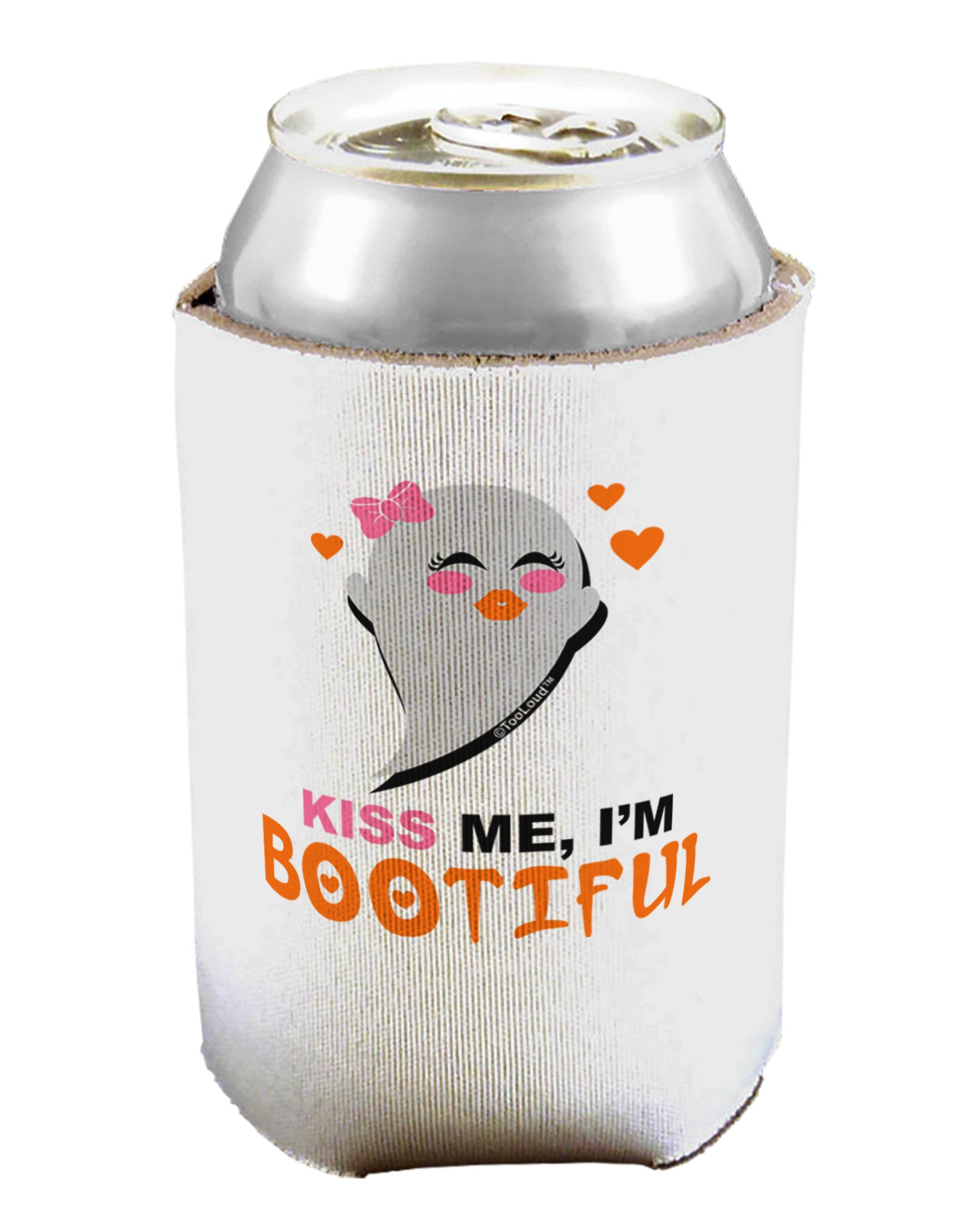 Kiss Me BOOtiful Ghost Orange Can / Bottle Insulator Coolers-Can Coolie-TooLoud-1-Davson Sales