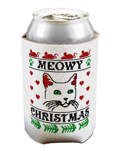 Meowy Christmas Cat Knit Look Can / Bottle Insulator Coolers by TooLoud-TooLoud-1-Davson Sales