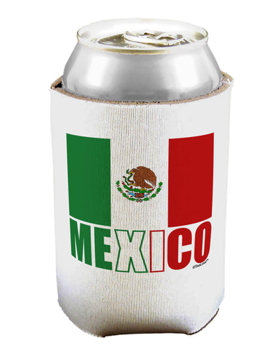 Mexican Flag - Mexico Text Can / Bottle Insulator Coolers by TooLoud-Can Coolie-TooLoud-1-Davson Sales