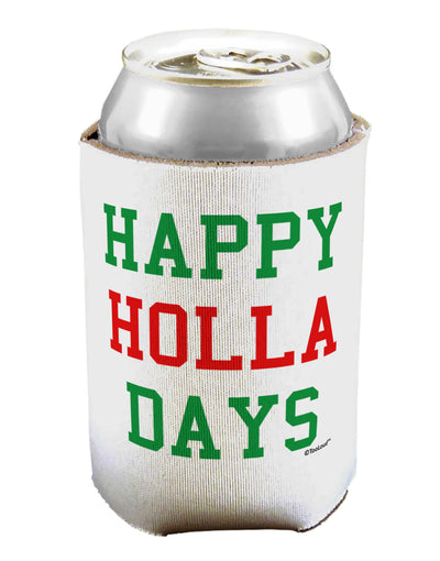 Happy Holla Days - Red and Green Can / Bottle Insulator Coolers by TooLoud-Can Coolie-TooLoud-1-Davson Sales