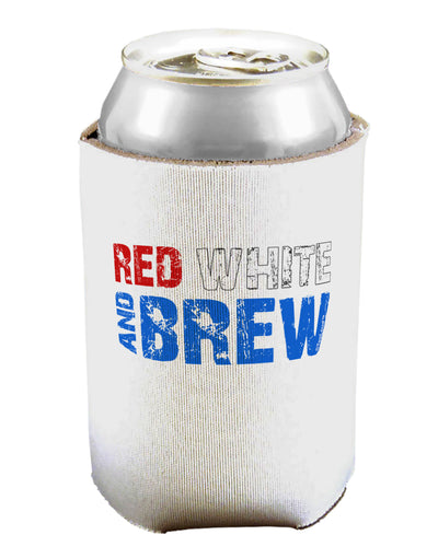 Red White and Brew Color Can / Bottle Insulator Coolers by TooLoud-Can Coolie-TooLoud-1-Davson Sales