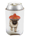 Pug Dog with Pink Sombrero Can / Bottle Insulator Coolers by TooLoud-Can Coolie-TooLoud-1-Davson Sales