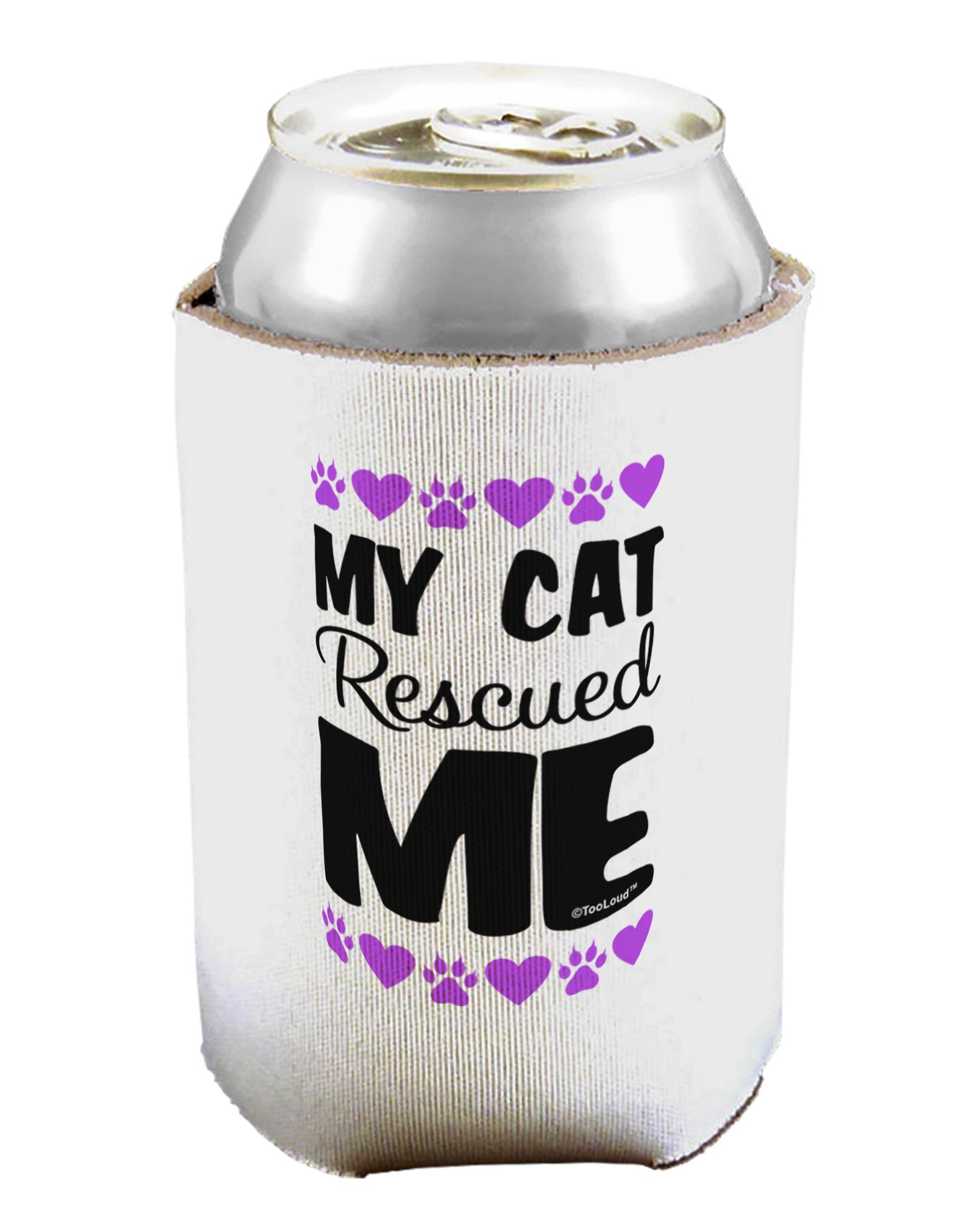 My Cat Rescued Me Can / Bottle Insulator Coolers-Can Coolie-TooLoud-1-Davson Sales