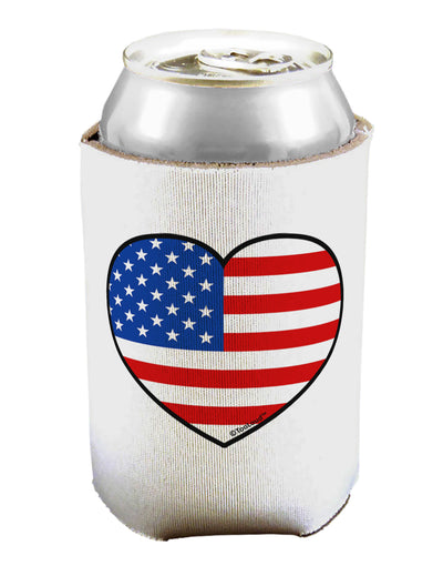 American Flag Heart Design Can / Bottle Insulator Coolers by TooLoud-Can Coolie-TooLoud-1-Davson Sales