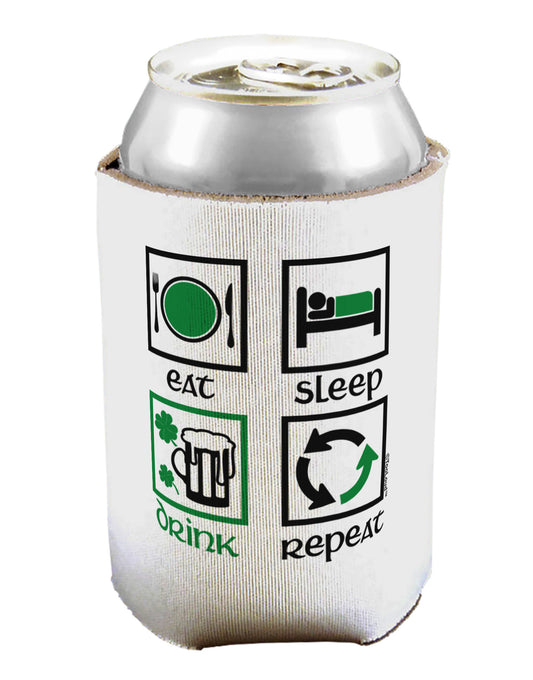 Eat Sleep Drink Green Beer Repeat Can / Bottle Insulator Coolers-Can Coolie-TooLoud-1-Davson Sales