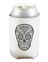 Version 10 Grayscale Day of the Dead Calavera Can and Bottle Insulator Cooler-Bottle Insulator-TooLoud-White-Davson Sales