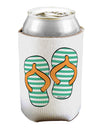 Striped Flip Flops - Teal and Orange Can / Bottle Insulator Coolers-Can Coolie-TooLoud-1-Davson Sales