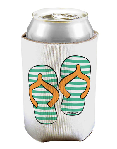 Striped Flip Flops - Teal and Orange Can / Bottle Insulator Coolers-Can Coolie-TooLoud-1-Davson Sales