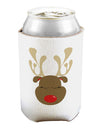 Cute Rudolph Reindeer Face Christmas Can and Bottle Insulator Cooler-Bottle Insulator-TooLoud-White-Davson Sales