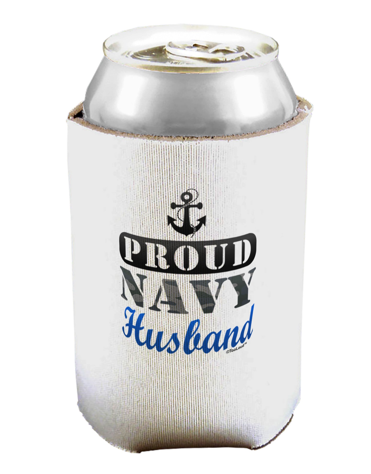 Proud Navy Husband Can / Bottle Insulator Coolers-Can Coolie-TooLoud-1-Davson Sales