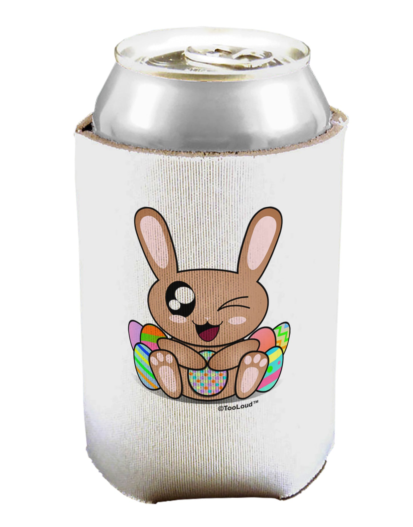Cute Bunny with Eggs Can / Bottle Insulator Coolers-Can Coolie-TooLoud-1-Davson Sales