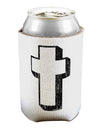 Simple Cross Design Black Distressed Can / Bottle Insulator Coolers by TooLoud