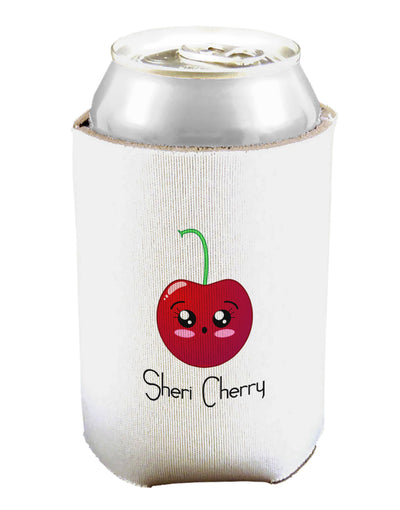 Sheri Cherry Text Can and Bottle Insulator Cooler-Bottle Insulator-TooLoud-White-Davson Sales