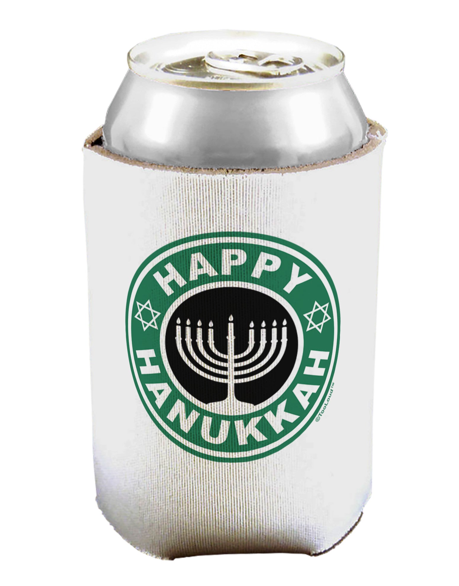 Happy Hanukkah Latte Logo Can / Bottle Insulator Coolers-Can Coolie-TooLoud-1-Davson Sales