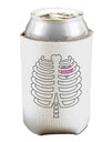 Skeleton Ribcage with Pink Heart Halloween Can and Bottle Insulator Cooler-Bottle Insulator-TooLoud-White-Davson Sales
