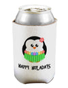 Happy Huladays Holiday Penguin - Christmas Can / Bottle Insulator Coolers-Can Coolie-TooLoud-1 Piece-Davson Sales