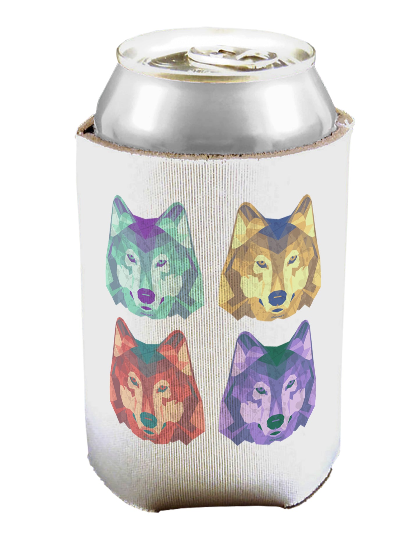 Geometric Wolf Head Pop Art Can / Bottle Insulator Coolers by TooLoud-Can Coolie-TooLoud-1-Davson Sales