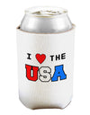 I Love Heart the USA Can and Bottle Insulator Cooler-Bottle Insulator-TooLoud-White-Davson Sales