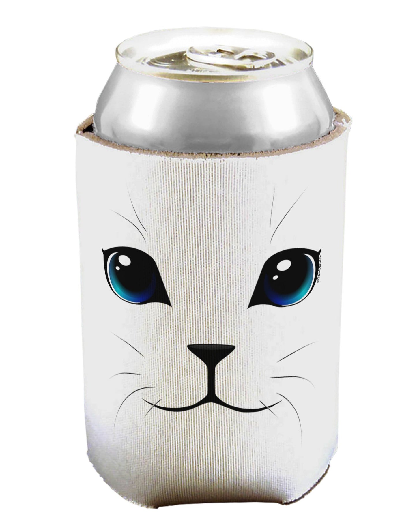 Blue-Eyed Cute Cat Face Can / Bottle Insulator Coolers-Can Coolie-TooLoud-1-Davson Sales
